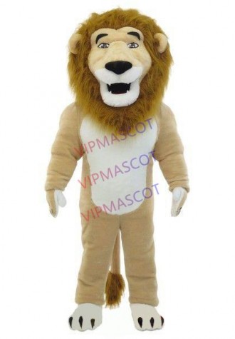 Powerful Khaki Lion Made of Soft Material Mascot Costume