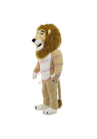 Powerful Khaki Lion Made of Soft Material Mascot Costume