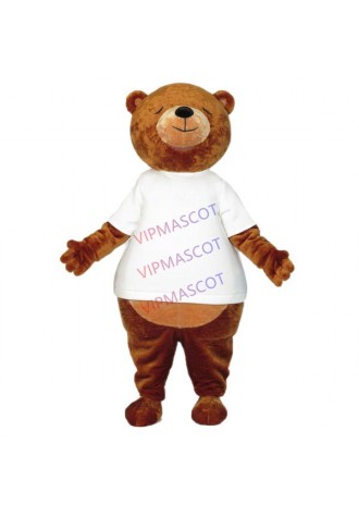 Polular Cartoon Smiley Brown Bear Mascot Costume For Adult