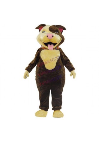 Tossing Large Dog With Leather Chain Mascot Costume