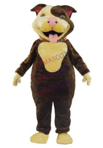 Tossing Large Dog With Leather Chain Mascot Costume