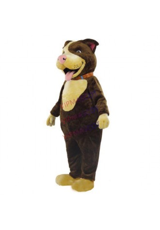 Tossing Large Dog With Leather Chain Mascot Costume