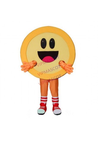 Opened Smiling Cartoon Yellow Lid Mascot Costume