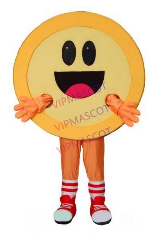 Opened Smiling Cartoon Yellow Lid Mascot Costume