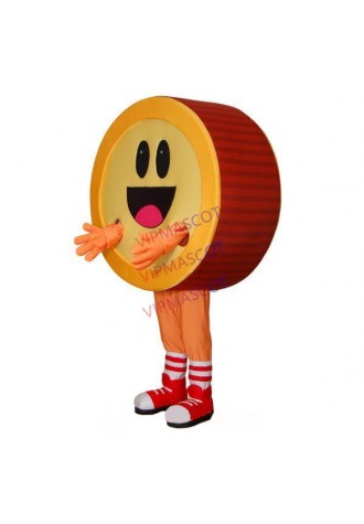 Opened Smiling Cartoon Yellow Lid Mascot Costume