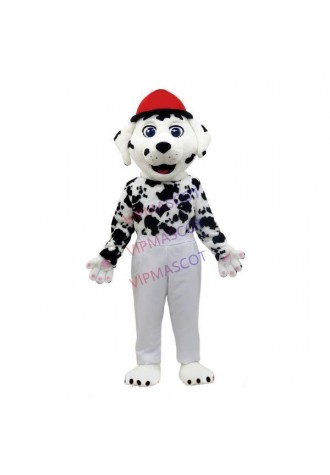 Funny Dalmatian Wearing White High Waist Pants Mascot Costume