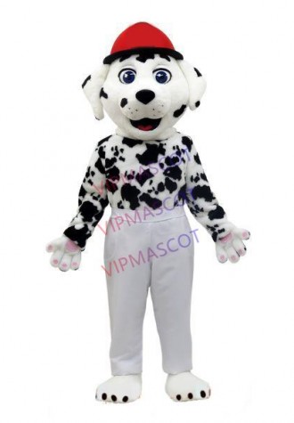 Funny Dalmatian Wearing White High Waist Pants Mascot Costume