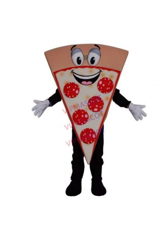 Slice of Thick-bottomed Sausage Cheese Pizza Mascot Cartoon Costume