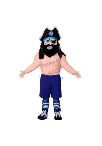 The Brutal Violent Pirate Captain With Scar Mascot Costume