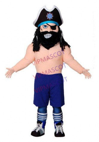 The Brutal Violent Pirate Captain With Scar Mascot Costume