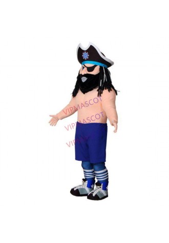 The Brutal Violent Pirate Captain With Scar Mascot Costume