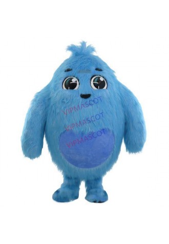 Love Printed Blue Furry Doll Mascot Cute Cartoon Costume