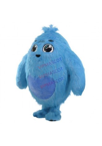 Love Printed Blue Furry Doll Mascot Cute Cartoon Costume