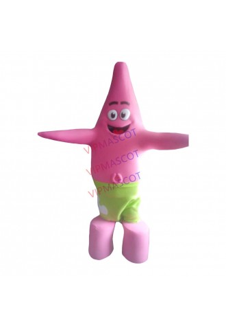 Funny Cartoon Pink Starfish With Sharp Head Mascot Costume