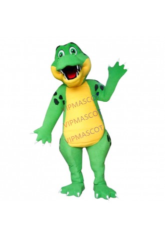 Sharp Teeth The Alligator With Yellow Body Mascot Costume
