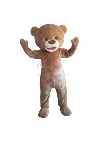 Adorable Soft Furry Brown Bear Mascot Costume As Gift