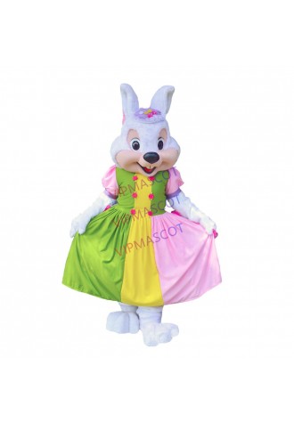 Elegant Girl Bunny In The Dinner Dress Mascot Costume