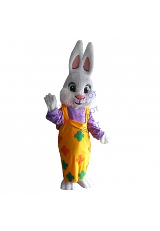 Beautiful Design Rabbit Girl With Printed Rompers Mascot Costume