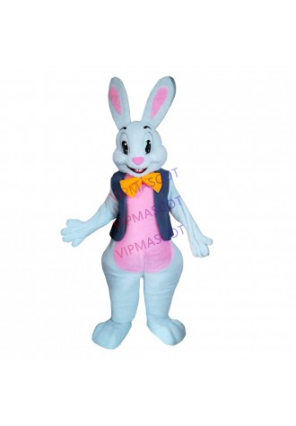Easter Bunny Whit Jacket Mascot Costume Complete Suit