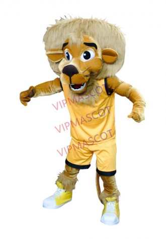 Playing Sports Lion In The Casual Suits Mascot Costume