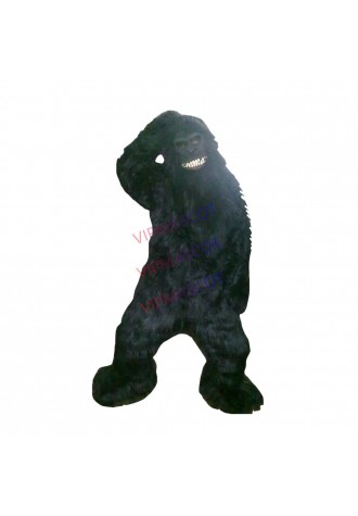 Black Gorilla Ape With Smiling Face Mascot Costume