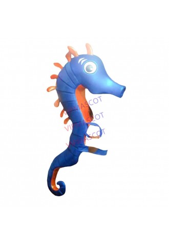 Floating Blue Sea Horse Mascot Costume