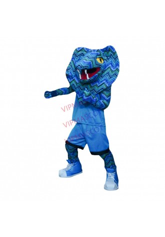 Customized Forceful Blue Sports Cobra Mascot Costume