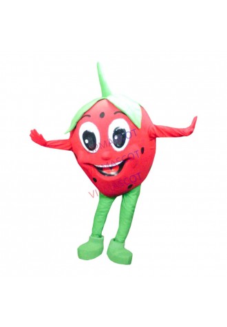Cartoon Fresh Strawberry Mascot Costume For Fruit Shop