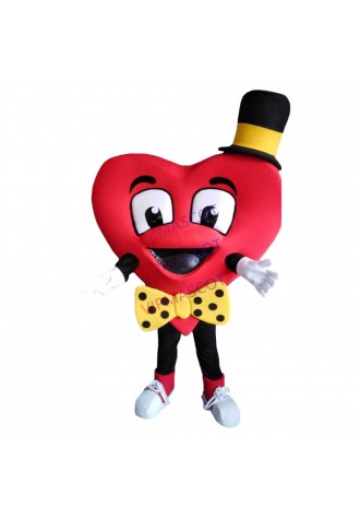 Red Heart Doll With Bow Tie Mascot For Opening Event