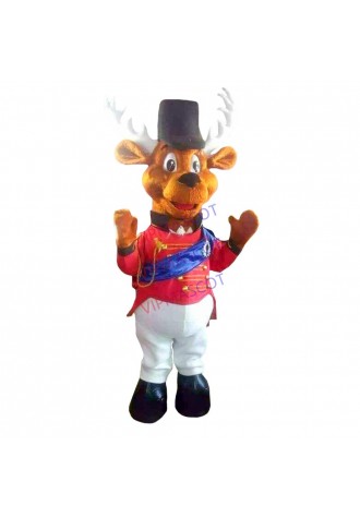 Rudolph The Red Nosed Reindeer With Ribbon Mascot Costume