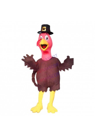 Thanksgiving Lively Turkey In The Hat Mascot Costume