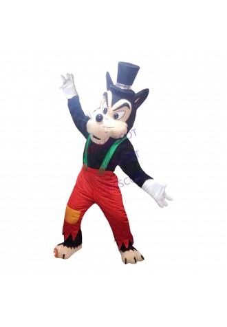 Camouflaged Powerful Black Bad Wolf Mascot Costume