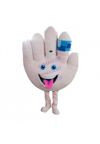 Adult Interesting Cartoon Hand With Band Aid Mascot Costume