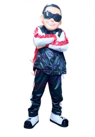 Fashion Reggaeton Singer Wearing Sunglasses Mascot Costume