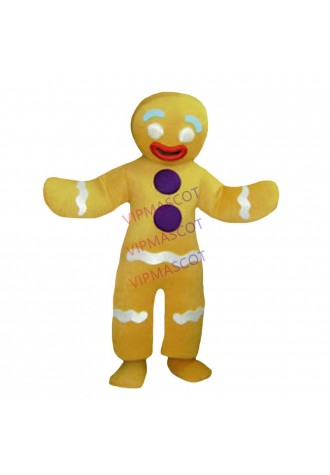 Custom Made Yellow Gingerbread Man Mascot Costume
