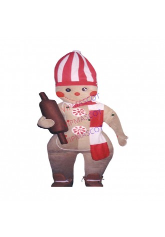 Christmas Lovely Cartoon Gingerbread Man Mascot Costume