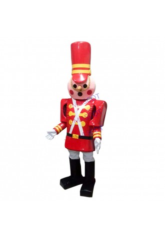 Regular Toy Soldier With Red Top Hat Mascot Costume