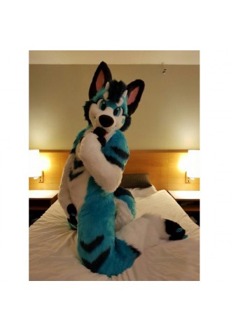 Blue & White Husky Dog Fursuit Costume Mascot Costume