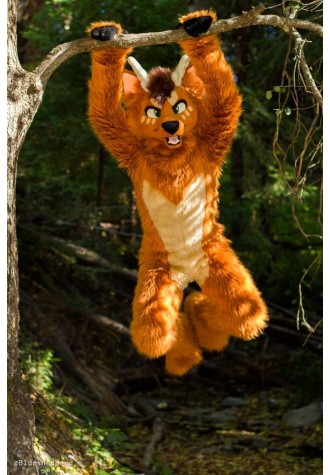 Happy Brown Dog Wolf Fursuit Costume Mascot Costume