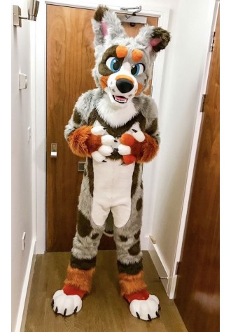Happy Husky Dog Wolf Fursuit Costume Mascot Costume