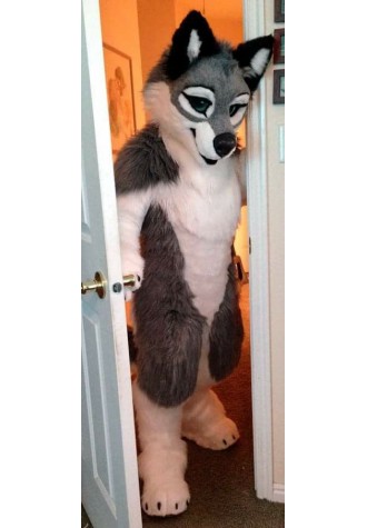 Friendly Wolf Fursuit Costume Mascot Costume