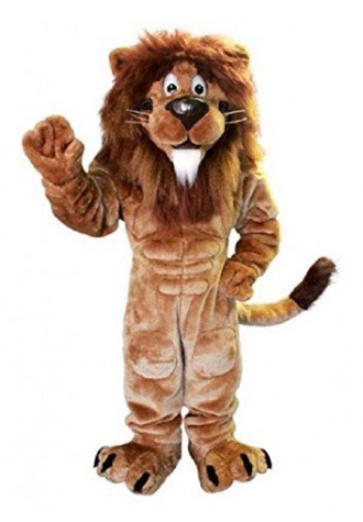 Friendly Muscle Lion Mascot Costume