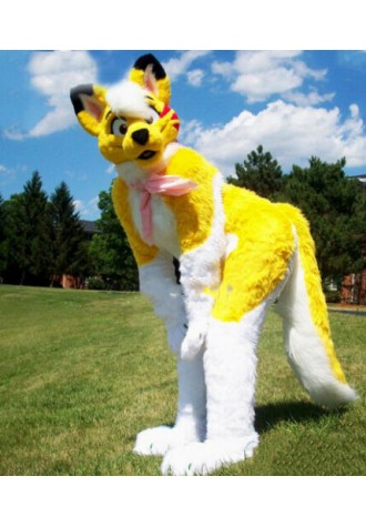 Yellow Husky Dog Fursuit Costume Mascot Costume