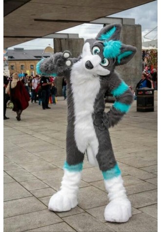 Blue Husky Dog Fursuit Costume Mascot Costume