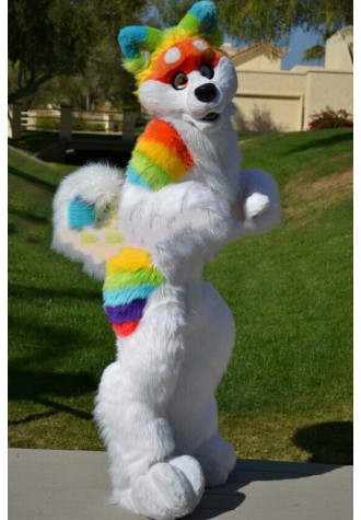 Colorful Husky Dog Fursuit Costume Mascot Costume