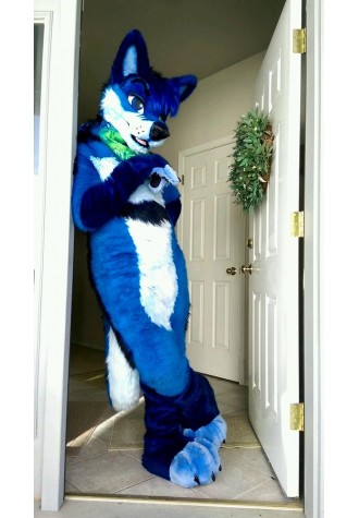 Blue Fox Wolf Fursuit Costume Mascot Costume