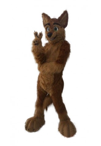 Happy Brown Fox Wolf Fursuit Costume Mascot Costume