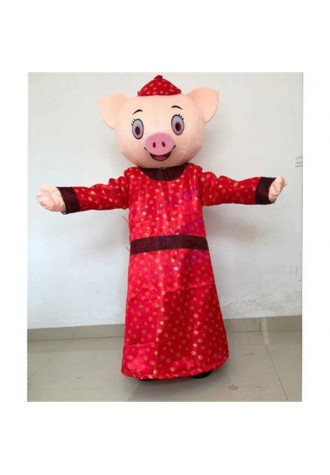 ADS Pig Year Costume Birhtday Mascot Party Cosplay Suit Game Adult Dress Parade