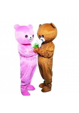 Pink Brown Bear Rabbit Mascot Costume Cosplay Fancy Party Dress Outfits Adults