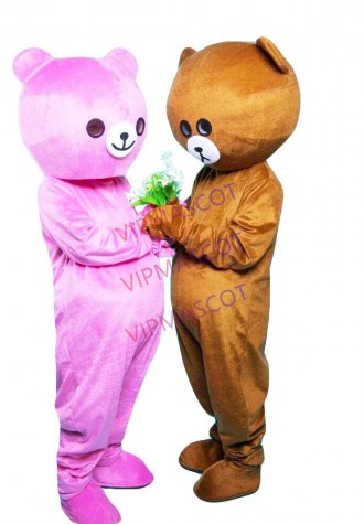 Pink Brown Bear Rabbit Mascot Costume Cosplay Fancy Party Dress Outfits Adults